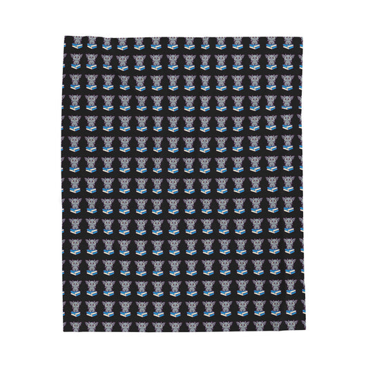 Book Gargoyle Throw, Cozy Reading Velveteen Plush Blanket - Grumpy Gargoyle