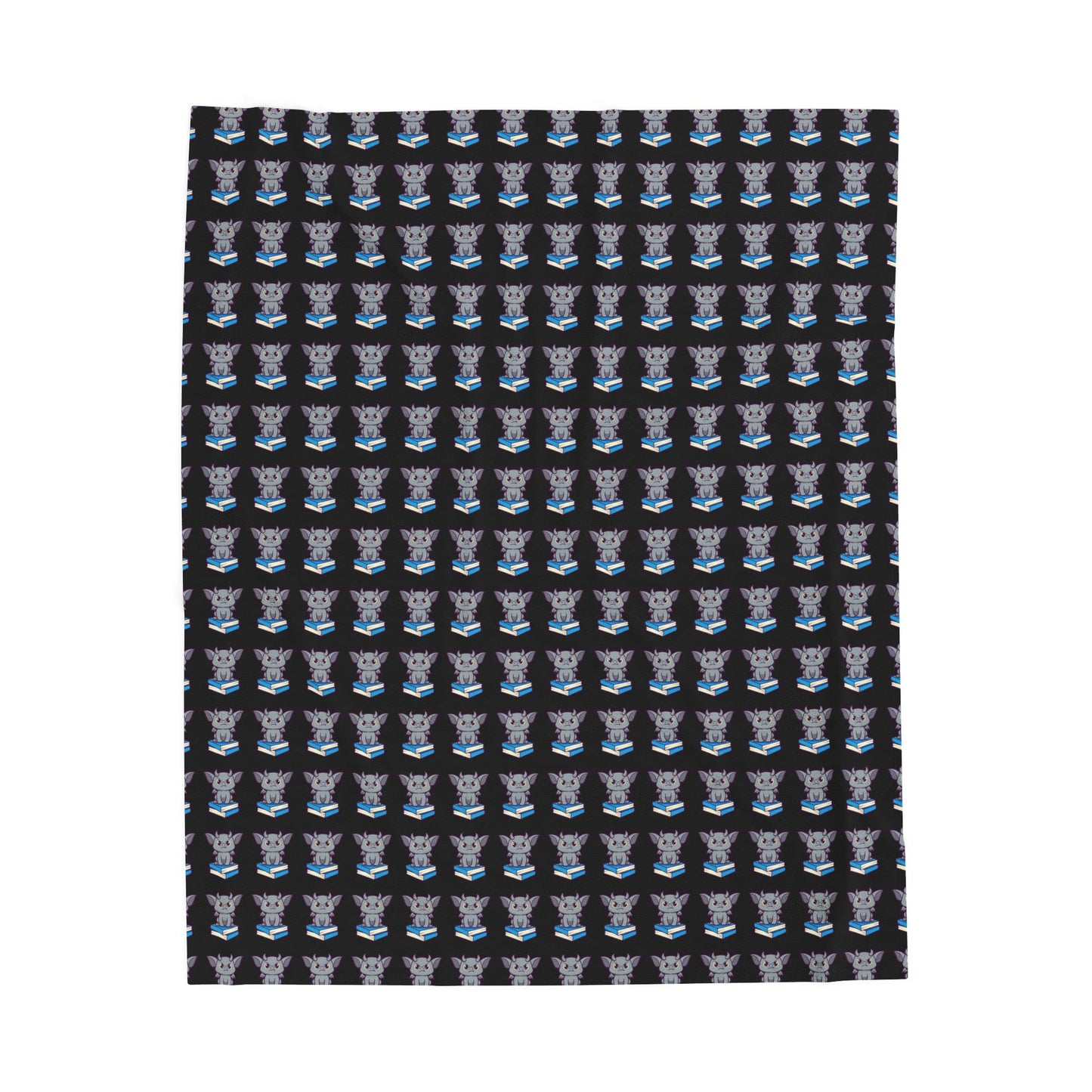 Book Gargoyle Throw, Cozy Reading Velveteen Plush Blanket - Grumpy Gargoyle